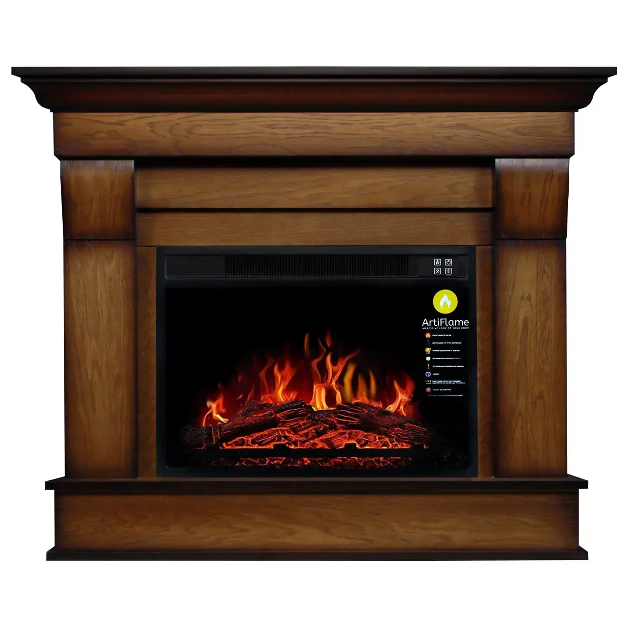 Каминокомплект угловой ArtiFlame ALBION CORNER AF23S ДУБ АНТИК (со звуком) - 1