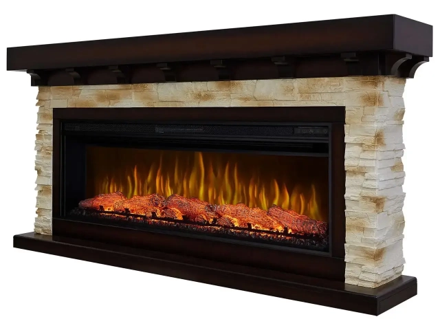 Каминокомплект ArtiFlame LUDWIG AF50 МАХАГОН КОРИЧНЕВЫЙ АНТИК (со звуком) - 4