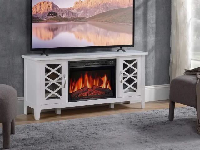 Камінокомплект ArtiFlame Odessa AF23S білий з обігрівом і звуком горіння вогню - 6