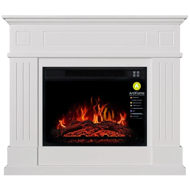 Каминокомплект ArtiFlame LAURITZ AF23S БЕЛЫЙ БЬЯНКО (со звуком)