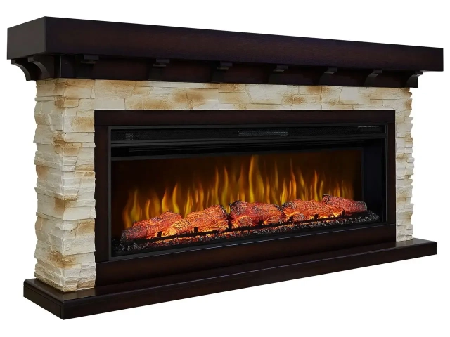 Каминокомплект ArtiFlame LUDWIG AF50 МАХАГОН КОРИЧНЕВЫЙ АНТИК (со звуком) - 2
